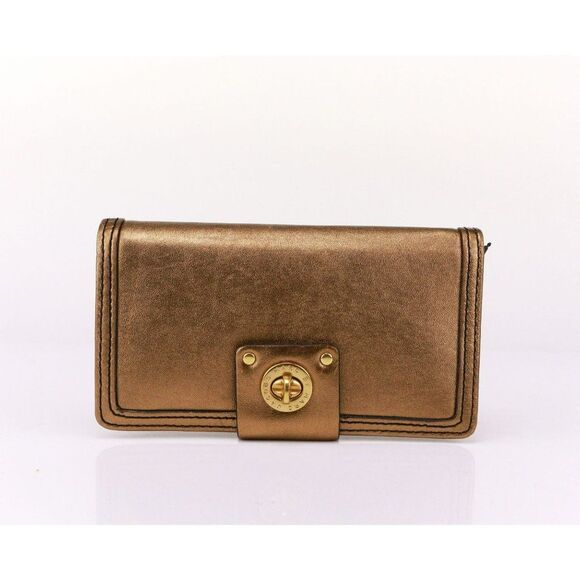 Marc by Marc Jacobs Totally Turnlock Clutch Wallet Bronze - Picture 1 of 9
